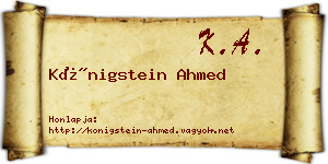 Königstein Ahmed névjegykártya